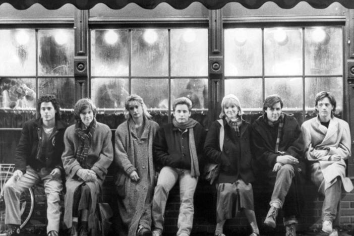 <em>St. Elmo's Fire</em> cast members Rob Lowe, Ally Sheedy, Demi Moore, Emilio Estevez, Mare Winningham, Judd Nelson and Andrew McCarthy.