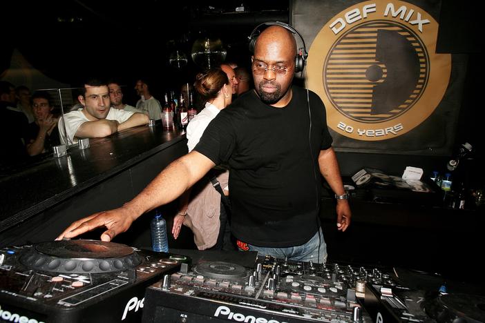 DJ Frankie Knuckles plays at the Def Mix 20th Anniversary Weekender at Turnmills nightclub on May 6, 2007 in London, England. 