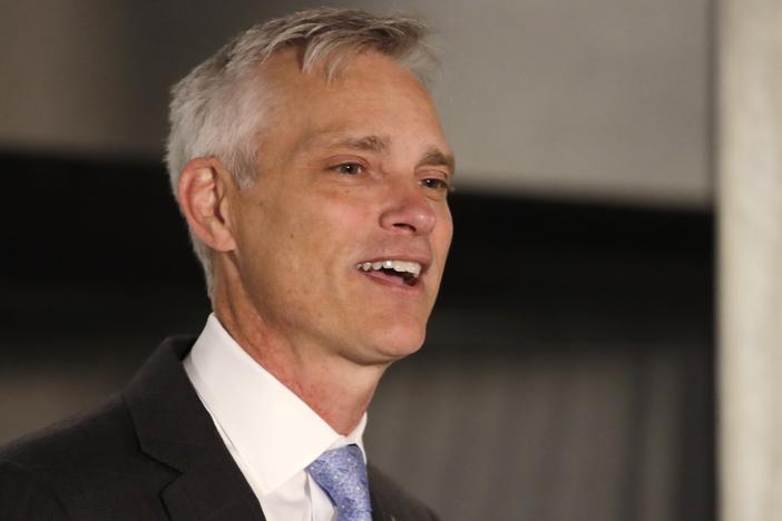 In light of several recent incidents involving alleged racial discrimination toward its passengers, American Airlines CEO Robert Isom says he is taking immediate action to “rebuild trust” within the company. Here, Isom speaks at a news conference in Seattle on Feb. 13, 2020 about the company's new partnership with Alaska Airlines.