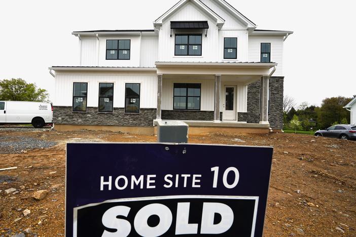 Sales of new homes like this one in Eagleville, Pa., are up modestly, while existing home sales have plummeted amid a housing shortage, record high prices and high mortgage rates.