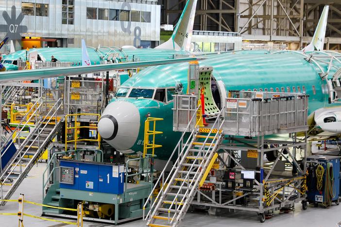 Boeing is changing how it trains new recruits at the factory near Seattle where it assembles the 737 Max, part of a broader effort to improve quality after a midair blowout. 737 Max aircraft are seen in various states of assembly at the Boeing factory in Renton, Wash., on Tuesday. 