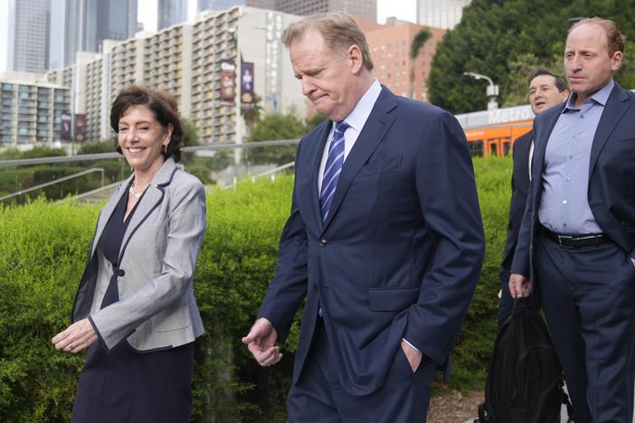 NFL Commissioner Roger Goodell is shown arriving at federal court June 17, 2024, in Los Angeles.