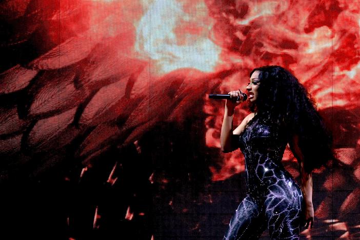 Megan Thee Stallion onstage in June at the Crypto.com Arena in Los Angeles, a stop on her Hot Girl Summer Tour.