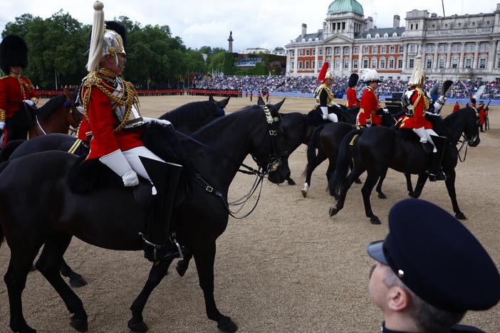 Members of the Life Guards, a division of the Household Cavalry in London, on June 8, 2024. Three military horses have been recovered after bolting through central London on Monday morning.