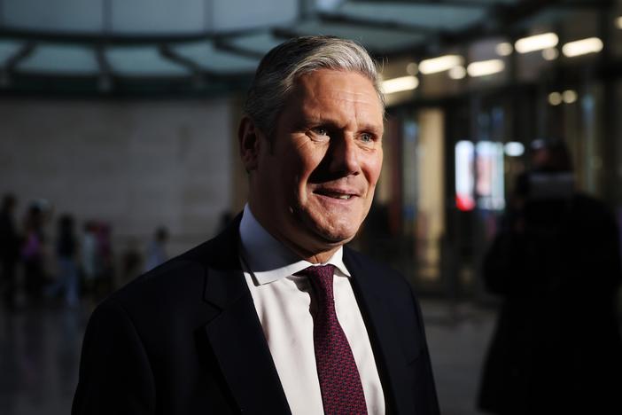 Keir Starmer, leader of the Labour Party, is seen at BBC Broadcasting House for an interview on <em>Sunday with Laura Kuenssberg</em> on Oct. 23, 2022, in London.