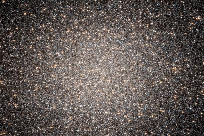 The star cluster Omega Centauri contains millions of stars. The movement of some stars suggests that an intermediate-sized black hole lies at its center. 