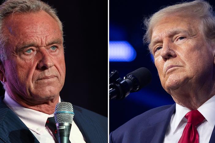 Independent presidential candidate Robert F. Kennedy Jr. and former President Donald Trump.