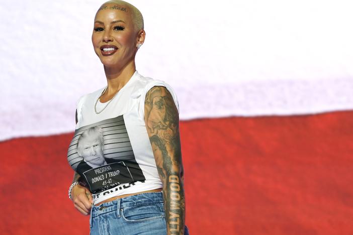 MILWAUKEE, WISCONSIN - JULY 14: Rapper and influencer Amber Rose is seen onstage at the Fiserv Forum during preparations for the Republican National Convention (RNC) on July 14, 2024, in Milwaukee, Wisconsin.