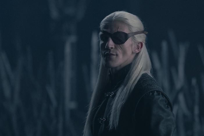 How much does Aemond (Ewan Mitchell) want the Iron Throne? ARRRRRdently!                       
