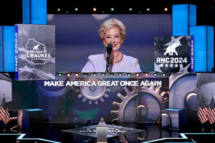 Linda McMahon, former administrator of the Small Business Administration, during the Republican National Convention.