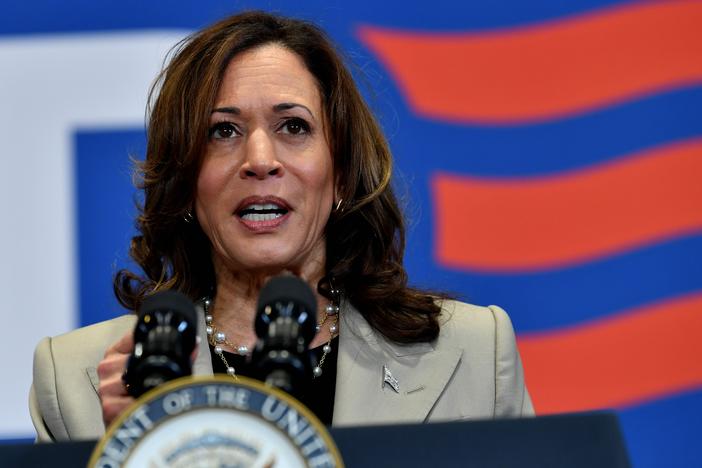 Abortion rights and other health care issues were part of Vice President Kamala Harris's campaign stump speech in Fayetteville, N.C., on Thursday — three days before Biden dropped out of the race.