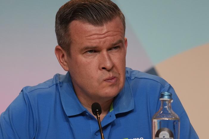 Witold Banka, president of the World Anti-Doping Agency, attends a kickoff press conference on July 25, 2024 at the Summer Olympics in Paris.