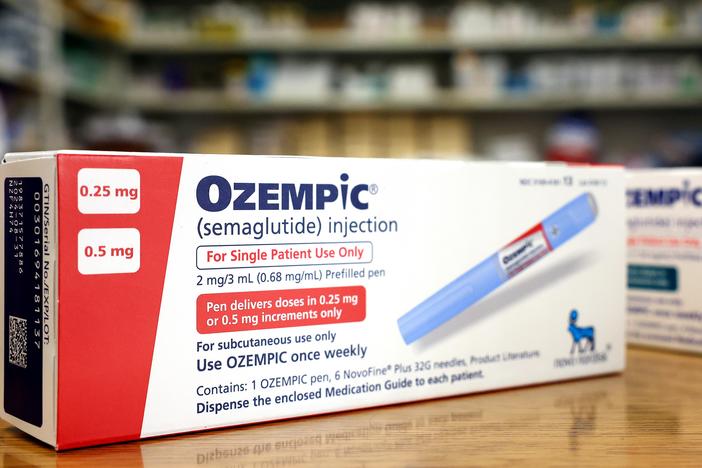 In this photo illustration, boxes of the diabetes drug Ozempic rest on a pharmacy counter on April 17, 2023, in Los Angeles. Ozempic was originally approved by the Food and Drug Administration to treat people with Type 2 diabetes, and it's now also used by many people to lose weight.