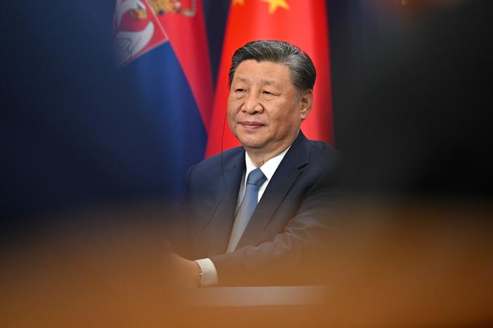 Xi Jinping, China's president, during a news conference in Belgrade, Serbia, on May 8.