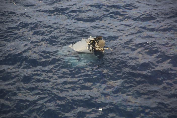 FILE - In this photo provided by Japan Coast Guard, debris believed to be from a U.S. military Osprey aircraft is seen off the coast of Yakushima Island in Kagoshima Prefecture in Japan, Nov. 29, 2023. (Japan Coast Guard via AP, File)