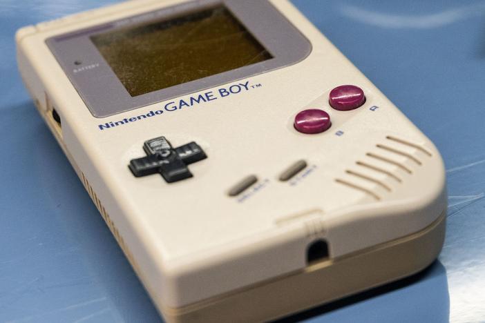 The handheld video game console Game Boy manufactured by Nintendo in 1989.