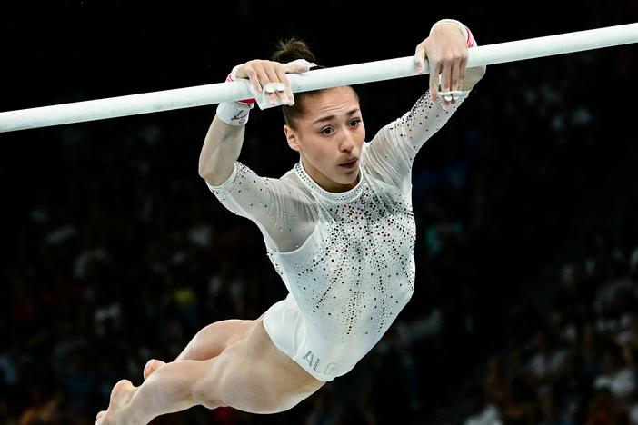 Algeria's Kaylia Nemour won gold in the women's gymnastics uneven bars final Sunday at the Paris Olympics. It was the first ever gymnastics medal for an African country at an Olympics. China's Qiu Qiyuan took silver and USA's Suni Lee won bronze.