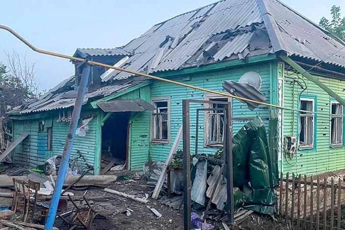 As Ukrainian forces staged an incursion into western Russia, this house was damaged in the town of Sudzha. The photo was released by the acting governor of Kursk region, Alexei Smirnov, on his Telegram channel on Tuesday. Russian military officials say some 1,000 Ukrainian troops have entered Russia.