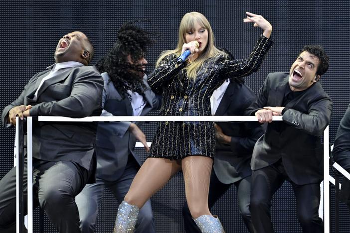 Taylor Swift performs at Wembley Stadium in London on June 21, as part of her Eras Tour.