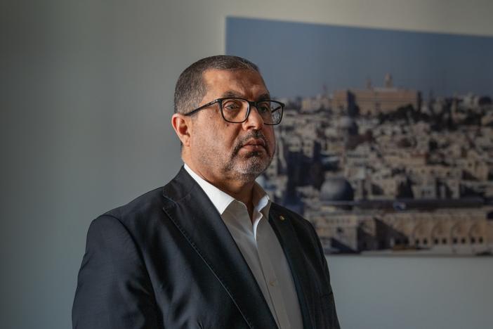 Basem Naim, a leader in the politburo of Palestinian militant group Hamas, photographed in Doha, Qatar, in July.