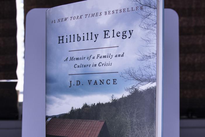 A photograph of <em>Hillbilly Elegy </em>by JD Vance.