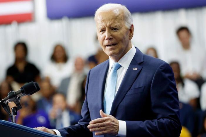 President Biden, seen here on Aug. 15 in Largo, Md., is expected to headline the first night of the Democratic National Convention on Monday.