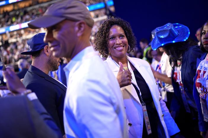 D.C. Mayor Muriel Bowser earlier in the evening, before the roll call.