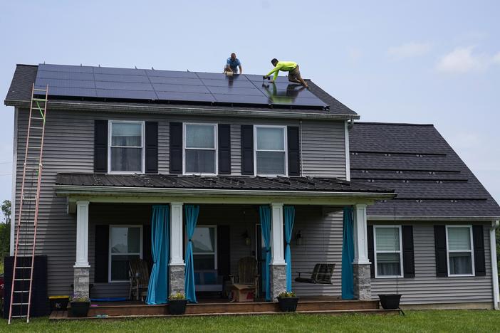 Solar panels are installed on the roof of a home in Frankfort, Ky. in 2023. Residential solar is booming in the U.S. but customer complaints have increased even more. 