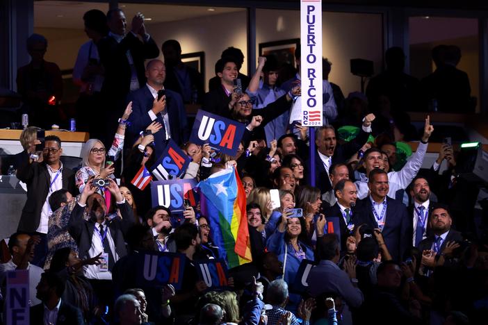 Members of the Puerto Rico delegation cast their votes during the roll call.