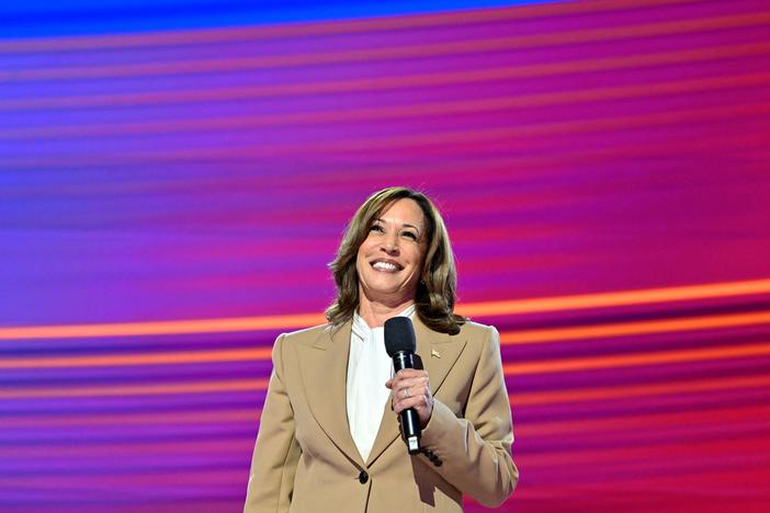 TUS Vice President and 2024 Democratic presidential candidate Kamala Harris speaks on the first day of the Democratic National Convention (DNC) at the United Center in Chicago, Illinois, on August 19, 2024.