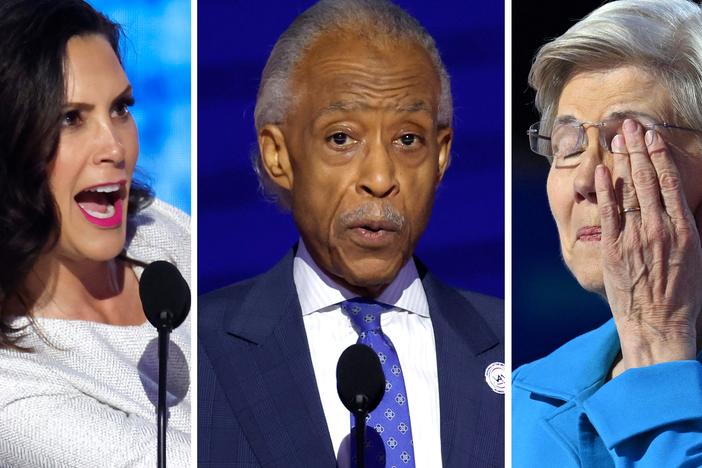  From left: Michigan Governor Gretchen Whitmer, Reverend Al Sharpton, Massachusetts Senator Elizabeth Warren.