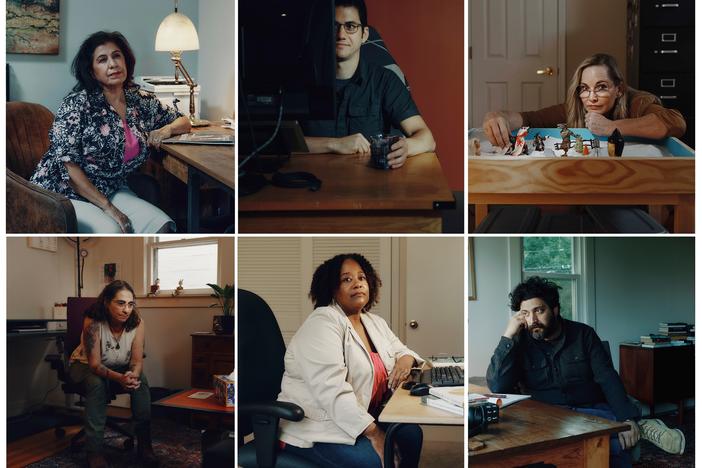 Top row, from left: Marsinah Ramirez Buchan, Philip Bender, Elizabeth Fisher. Bottom row, from left: Rosanne Marmor, Kendra F. Dunlap, and Carter J. Carter.