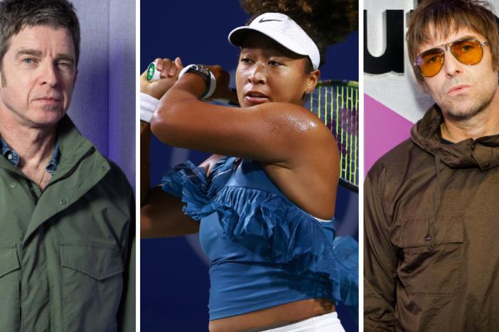 From left: Noel Gallagher, Naomi Osaka, Liam Gallagher