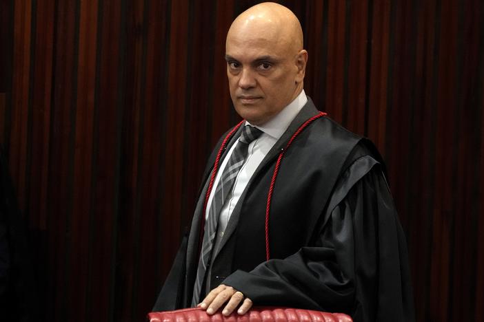 Brazilian Supreme Court Chief Justice Alexandre de Moraes arrives for a court hearing, in Brasilia, Brazil, June 22, 2023.