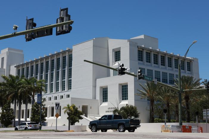 The federal courthouse, where U.S. District Judge Aileen Cannon, holds hearings for former President Donald Trump in Fort Pierce, Fla.