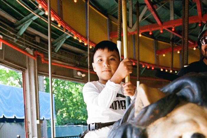 Maykol Fares, eight years old, has been training for this moment for a whole year. 