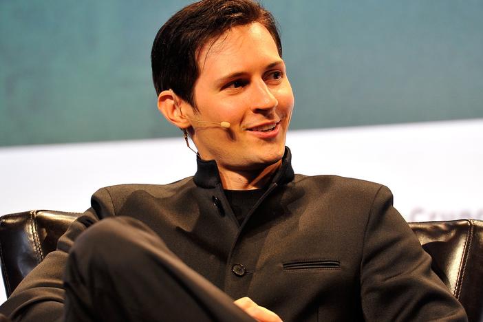 Pavel Durov, CEO of Telegram, is pictured onstage at TechCrunch Disrupt SF 2015 on Sept. 21, 2015, in San Francisco.