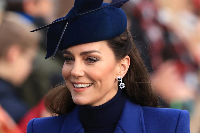 Catherine, Princess of Wales, said in a video Monday that she has finished chemo treatments for cancer.  Here she is seen attending the Christmas morning service at Sandringham Church on Dec. 25, 2023 in Sandringham, Norfolk.