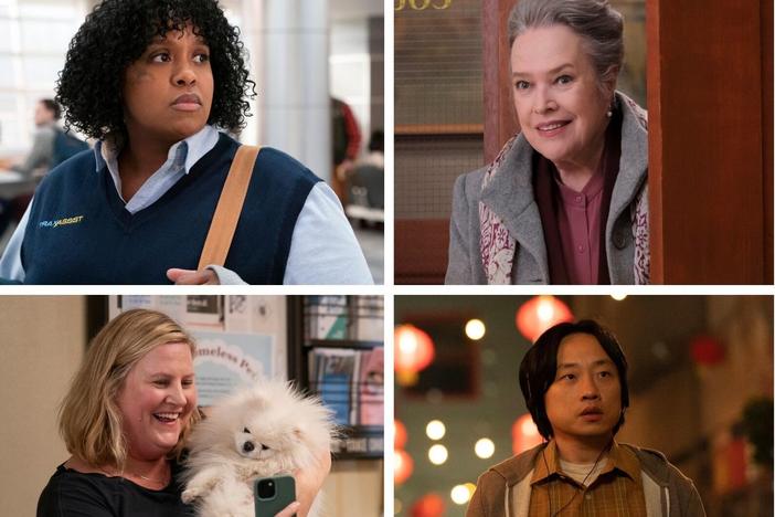  Clockwise from left: <em>How to Die Alone, Matlock, Leonardo da Vinci, Grotesquerie, Interior Chinatown, Somebody Somewhere</em>