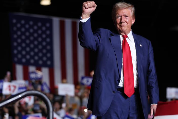 The Republican presidential nominee, former President Donald Trump, greets supporters during a campaign rally in Las Vegas on Sept. 13, just two days before an apparent assassination attempt as he played golf in Florida. 