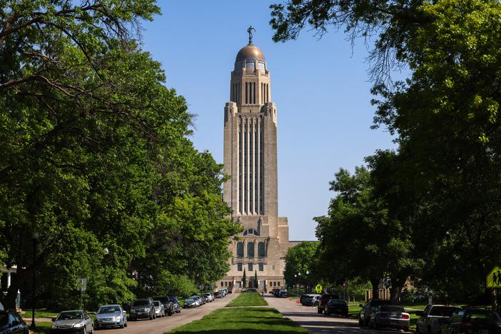 The Nebraska State Capitol is seen in Lincoln, Nebraska, on May 14, 2024. 