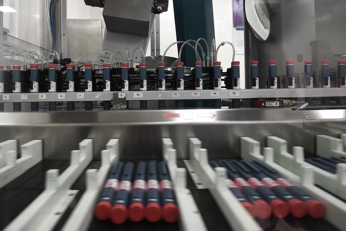 This picture shows a unit dedicated to the production of insulin pens at the factory of the U.S. pharmaceutical company Eli Lilly in Fegersheim, France, on Oct. 12, 2015. 