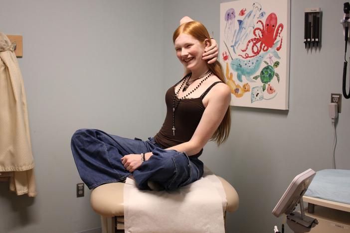 Veronica, 17, drove with her mother nearly four hours from her home in Iowa to visit a doctor in Minneapolis in September. Iowa banned gender-affirming care for youth in March 2023. <br>
