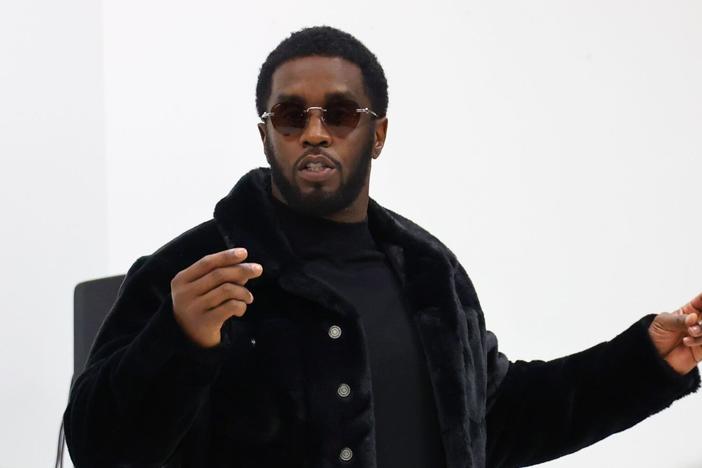 Sean “Diddy” Combs appears before students at his Capital Preparatory School in the Bronx on Oct. 18, 2022.
