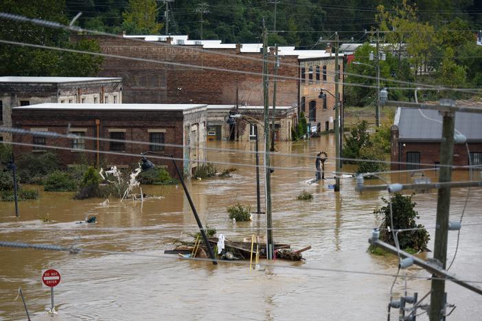 Heavy rains from hurricane Helene caused record flooding and damage in Asheville, North Carolina.