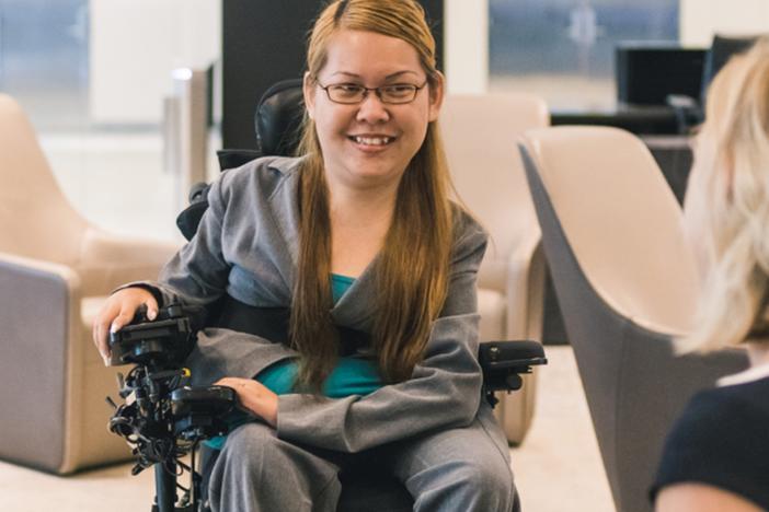 Tabi Haly defied expectations. She's a woman with spinal muscular atrophy — also, a software engineer and a vice president at JPMorgan Chase.