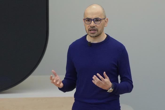 Demis Hassabis, CEO of DeepMind Technologies, speaks at a Google I/O event in Mountain View, Calif., Tuesday, May 14, 2024.