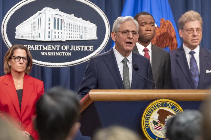 Attorney General Merrick Garland speaks during a news conference on Thursday, Oct. 10, 2024, in Washington to announce that TD Bank will pay an approximately $3 billion settlement after authorities say the financial institution's lax practices allowed for significant money laundering.