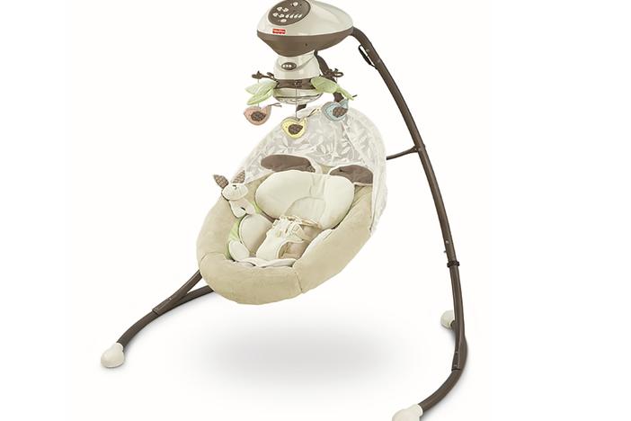 This photo provided by the U.S. Consumer Product Safety Commission shows an example of a Fisher-Price Snuga Swing being recalled Friday, following the death of five infants.