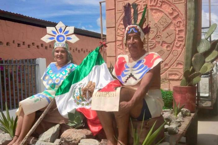 Cecilia and Gerardo Gallardo at Matanzas, Jalisco’s 2024 Mexican Independence Day parade.